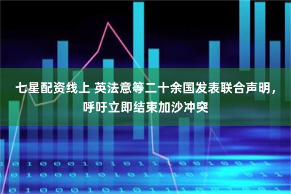 七星配资线上 英法意等二十余国发表联合声明，呼吁立即结束加沙冲突