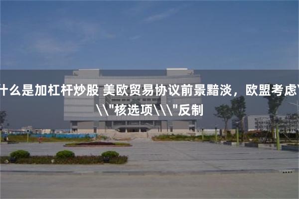 什么是加杠杆炒股 美欧贸易协议前景黯淡，欧盟考虑\＂核选项\＂反制
