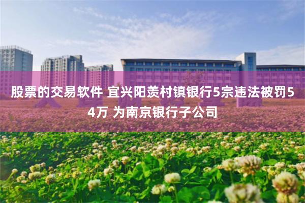 股票的交易软件 宜兴阳羡村镇银行5宗违法被罚54万 为南京银行子公司