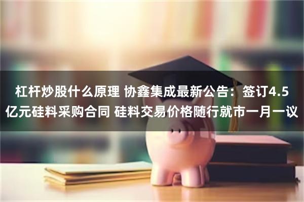 杠杆炒股什么原理 协鑫集成最新公告：签订4.5亿元硅料采购合同 硅料交易价格随行就市一月一议