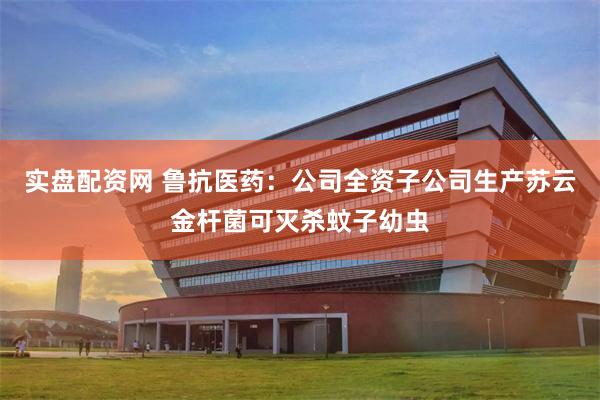 实盘配资网 鲁抗医药：公司全资子公司生产苏云金杆菌可灭杀蚊子幼虫