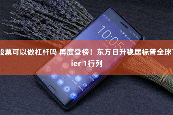 股票可以做杠杆吗 再度登榜！东方日升稳居标普全球Tier 1行列