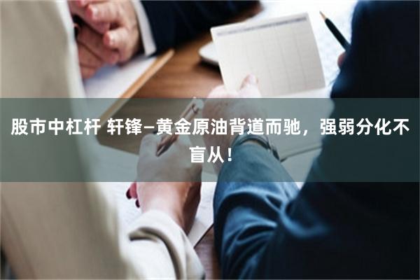 股市中杠杆 轩锋—黄金原油背道而驰，强弱分化不盲从！