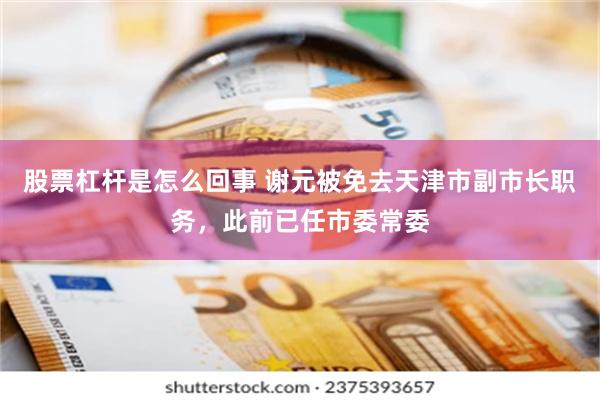 股票杠杆是怎么回事 谢元被免去天津市副市长职务，此前已任市委常委