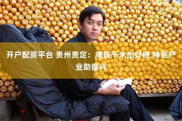 开户配资平台 贵州贵定：海拔千米出好桃 特色产业助振兴