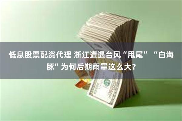 低息股票配资代理 浙江遭遇台风“甩尾” “白海豚”为何后期雨量这么大？
